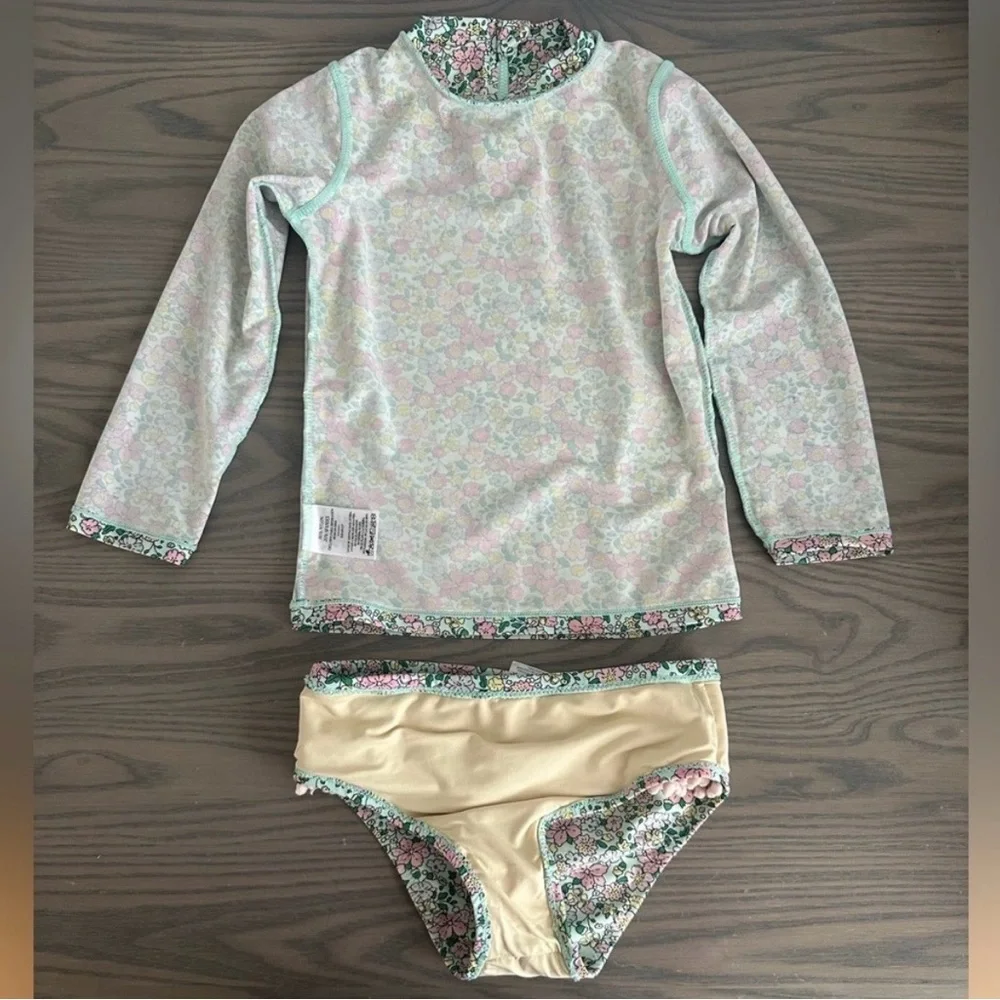 SHADE CRITTERS GIRLS FLORAL TWO PEICE RASHGUARD